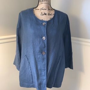 J.JILL Blue Linen Jacket Sz.L